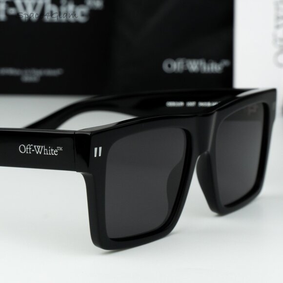 Off-White Men Sunglasses Black Grey Square OERI109 LAWTON 1007 NEW AUTHENTIC - Picture 4 of 11